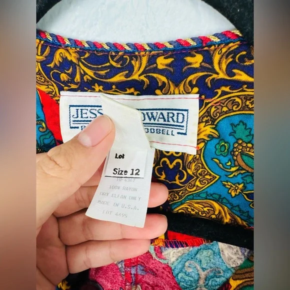 Vintage Jessica Howard Baroque Bright Red Elegant blazer Jacket - Picture 3 of 10